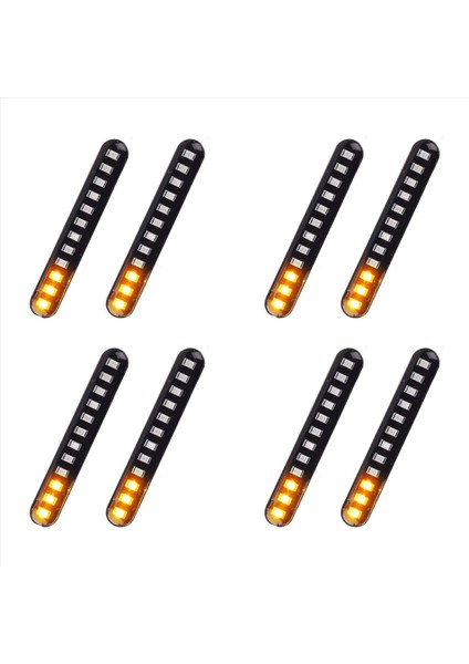 8 Adet Akan Su Kuyruğu Fren Lambaları 12 LED Dönüş Sinyalleri Şerit 3528SMD Plaka Işık Yanıp Sönen Durdurma Titreşimi (Yurt Dışından)