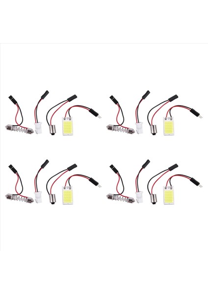 4x Otomatik Süper Parlak Beyaz 18 Cob LED Ampul Paneli + T10 Festoon Adaptörleri (Yurt Dışından)