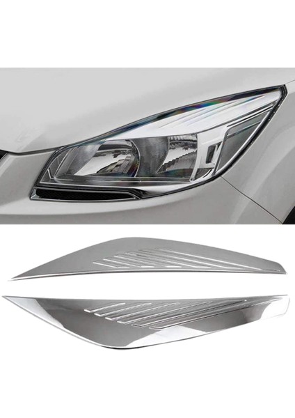 Araba Abs Krom Ön Kaplama Far Kapağı Kafa Işık Lamba Göz Kapağı Kaş Trim Ford Escape Için Uyum Kuga 2017-2018 (Yurt Dışından) fiyatları