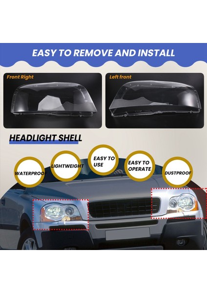 Volvo XC90 2004-2013 Sağ Far Kabuk Lambası Gölgesi Şeffaf Lens Kapak Far Kapağı (Yurt Dışından) fiyatları