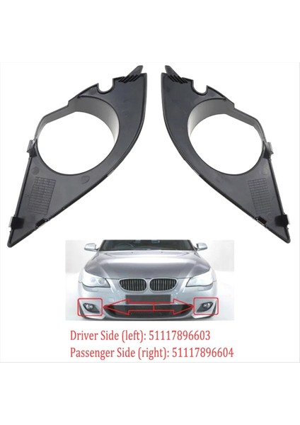 Sis Işık Kapağı Lamba Çerçevesi Bmw Için Izgara 5er Reihe E60 E61 M Paket 2003-2010 Sisli Izgara Lamba Davlumbazları (Yurt Dışından)