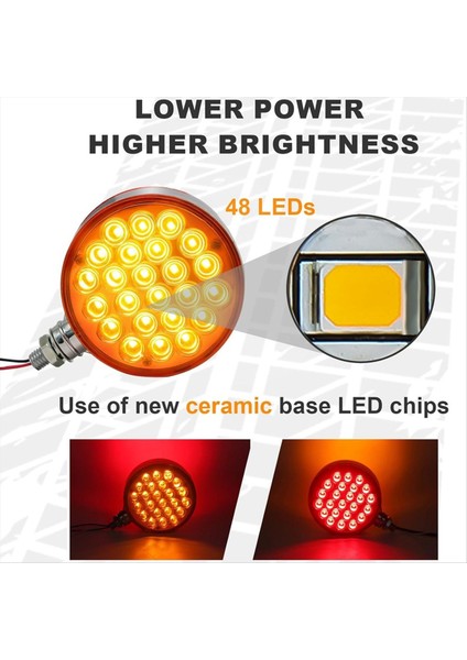 Yuvarlak Taban Çamurlukları Işıkları Yarı Kamyon Römorkları Için LED Çift Taraflı Dönüş Sinyal Lambaları Traktör Rv&#39 Leri Için Işaretleyici Kuyruk Lambaları (Yurt Dışından) fiyatları