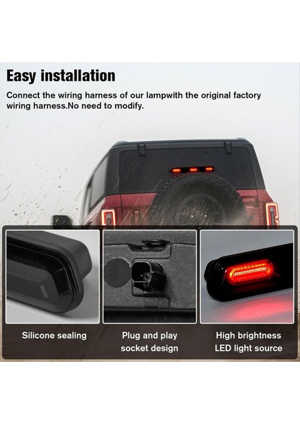 LED Üçüncü Fren Işığı Ford Bronco 2021 2022 2023 Raptor Tarzı Yüksek Montaj Durdurma Işık 3 Fren Lambası (Yurt Dışından) indirimleri