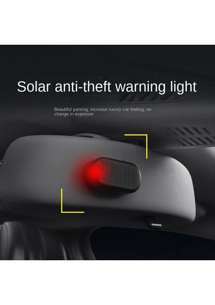 4 Adet Araba Güneş Enerjisi Simüle Kukla Alarm Uyarı Hırsızlığı Önleyici LED Yanıp Sönen Güvenlik Işığı Simülasyon Lambası Mavi ve Kırmızı (Yurt Dışından)