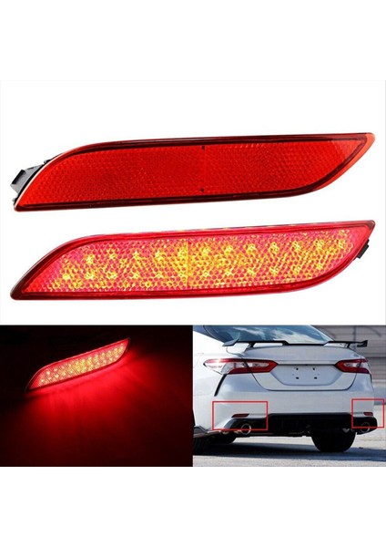 Araba Arka Tampon Reflektör Işığı TO1185110 TO1184110 Tayt Toyota Camry Için Tazmer Reflektör Işık 2018-2023 Kırmızı (Yurt Dışından) fiyatları