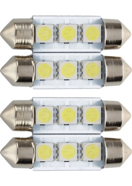 4x C5W 3 LED Smd 5050 36MM Xenon Beyaz Ampul Plaka Servis Festoons Dome Tavan Lambası Araba Işığı (Yurt Dışından)