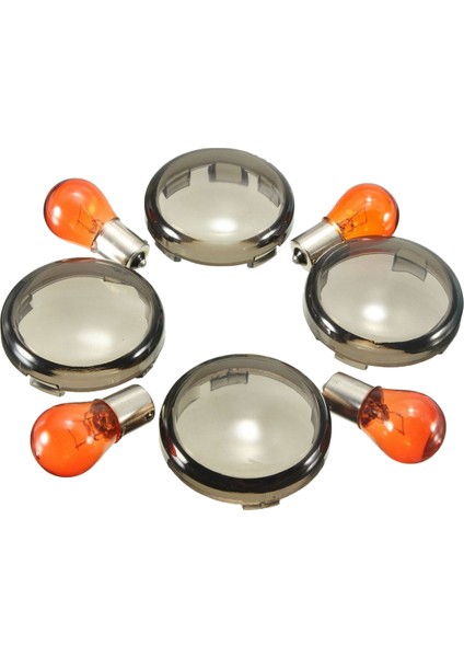 Motosiklet Turn Sinyalleri Ampuller Transformer Amber Lens Harley Davidson Sportster Softail Dyna Duman (Yurt Dışından)