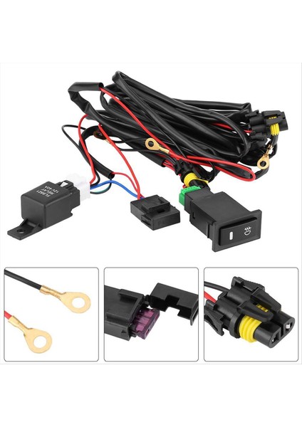 12V Evrensel Araba LED Sis Fark Açık/kapalı Anahtarı Kablo Dairesi Sigorti Rölesi Rölesi Sis Sis Anahtarı Kablolama (Yurt Dışından) modelleri