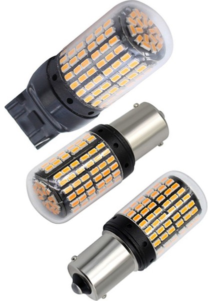 4 Pc LED Işık 2 Pcs T20 7440 W21W WY21W 144-SMD Ters Işık LED Ampuller ve 2 Pc Hyr Hiper Flash Yok 1156 Araba LED Işık (Yurt Dışından)