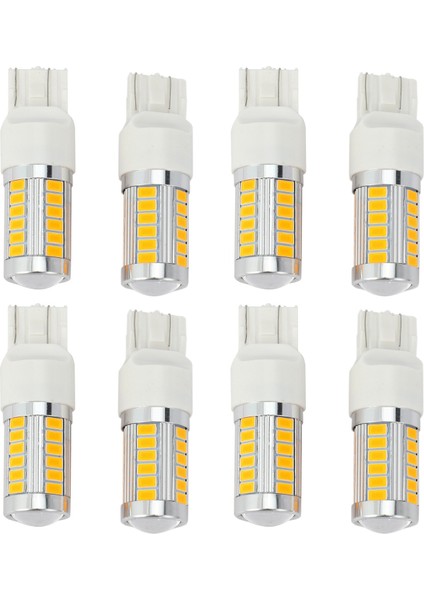 7443 T20 LED Ampuller Amber Sarı 900 Lümenler Süper Parlak Dönüş Sinyalleri Işık Freni Park Işığını Durdur (Paket 8) (Yurt Dışından)