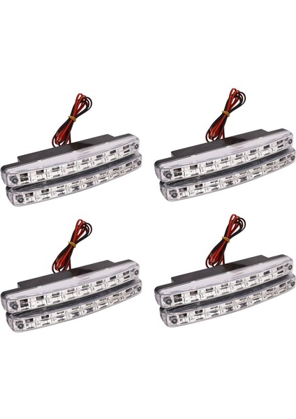 En Yeni 4pcs Yüksek Kaliteli Süper Beyaz 8 LED Gündüz Koşu Işıkları 12V Dc Far Evrensel Park Lambası 12V (Yurt Dışından)