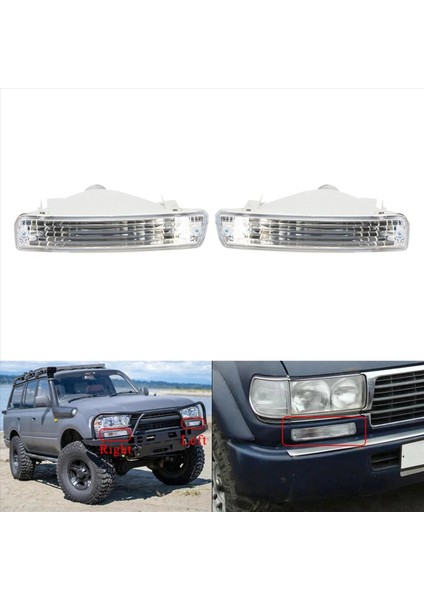 2x Araç Ön Tampon Toyota Land Cruiser Için Sinyal Lambası 80 Serisi 1991-1998 LC80 FJ80 FZJ80 HDJ80 HZJ80 4500 Sağ (Yurt Dışından) modelleri