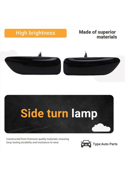 2 Adet Akan LED Dinamik Yan Işaretçi Volvo S80 XC90 XC70 V70 S60 2001-2009 Için Siyah Füme (Yurt Dışından) fırsatları