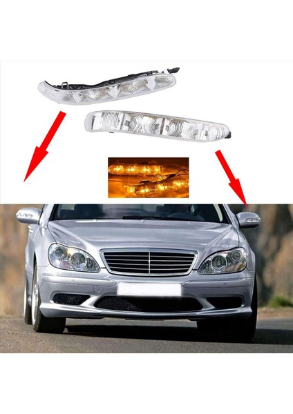 2x Araç Yan Ayna Dönüş Sinyali Işık Yanıp Sönen Lamba Mercedes-Benz W220 W215 S cl Sınıfı CL500 S500 S600 2003-2006 (Yurt Dışından) fiyatları