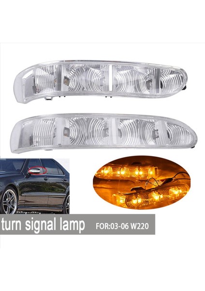 2x Araç Yan Ayna Dönüş Sinyali Işık Yanıp Sönen Lamba Mercedes-Benz W220 W215 S cl Sınıfı CL500 S500 S600 2003-2006 (Yurt Dışından) modelleri
