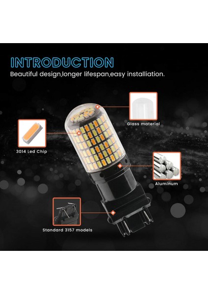 2pcs 3757 3157 4157NA LED Ampul Geçiş Beyaz Amber Park Dönüş Sinyal Işığı (Yurt Dışından) indirimleri