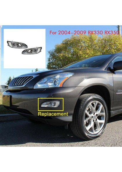 Çift Ön Tampon Sis Lens Temiz Lens Sürüş Lambası Montajı Lexus 2004-2009 RX330 RX350 81220-0E010 81210-0E010 (Yurt Dışından) modelleri