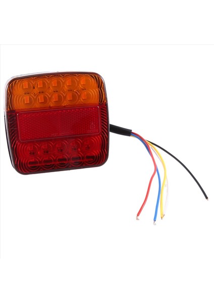 12V LED Kare Lamba Iki Renkli Kuyruk Lambası Evrensel Araba Malzemeleri Kırmızı Kapak (Yurt Dışından)