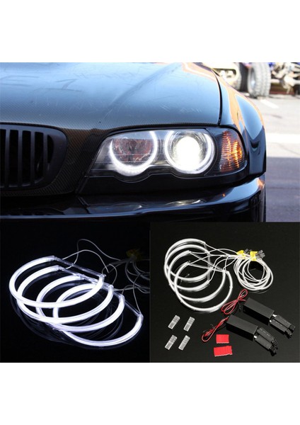 8x Ccfl Angel Göz Halo LED Yüzük Bmw E46 3 Serisi Için Projektör Olmayan (Yurt Dışından) modelleri