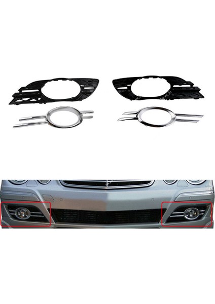 Araba Ön L &amp R Krom Tampon Sis Izgara Izgaraları Mercedes-Benz Için Trim W211 E320 07-09 A2118851174 A2118851274 (Yurt Dışından) modelleri