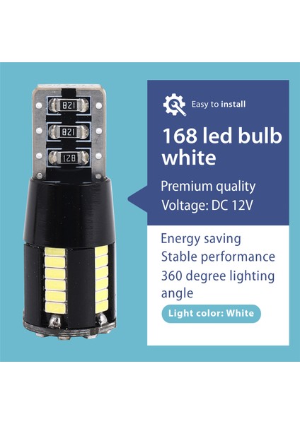 194 LED Ampul 6000K Beyaz Süper Parlak 168 2825 W5W T10 39-Smd 3014 Yonga Setleri LED Yedek Ampuller Araba Kubbesi Haritası Kapısı Izn Plaka Plakası Işıkları (2 Adet) (Yurt Dışından) fırsatları