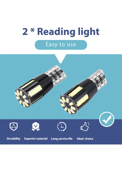 194 LED Ampul 6000K Beyaz Süper Parlak 168 2825 W5W T10 39-Smd 3014 Yonga Setleri LED Yedek Ampuller Araba Kubbesi Haritası Kapısı Izn Plaka Plakası Işıkları (2 Adet) (Yurt Dışından) indirimleri