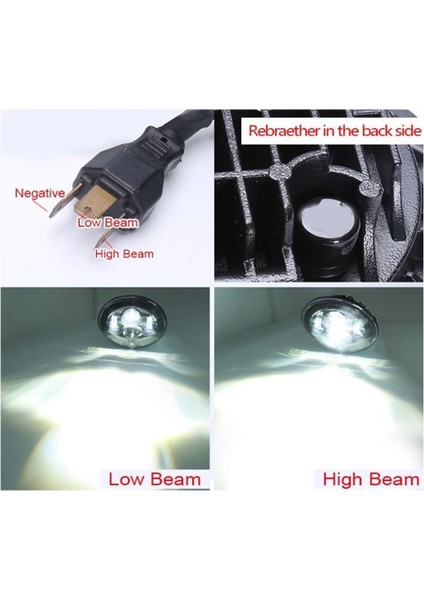 Siyah Arka Plan 7 Inç LED Farlar Yuvarlak Farlar Otomotiv Malzemeleri Çoban Için LED Farlar (Yurt Dışından) modelleri
