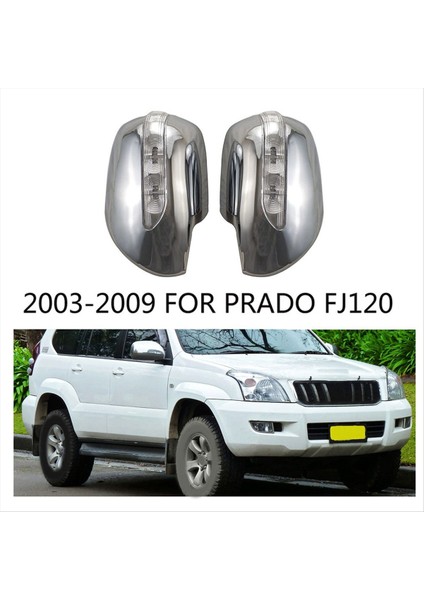 Toyota 4runner Prado 2700 FJ120 2003-2009 Krom Araba LED Yan Ayna Kapak Yan Ayna Kapağı Dış Aksesuarlar (Yurt Dışından) indirimleri