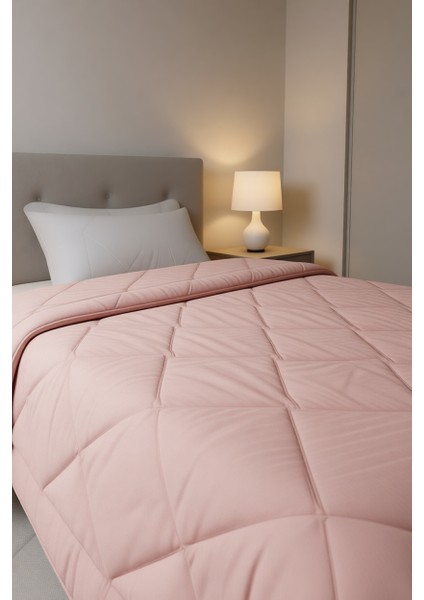 Polycotton Fırçalı Tek Kişilik Yorgan Fuşya - Gül Kurusu (155x215)