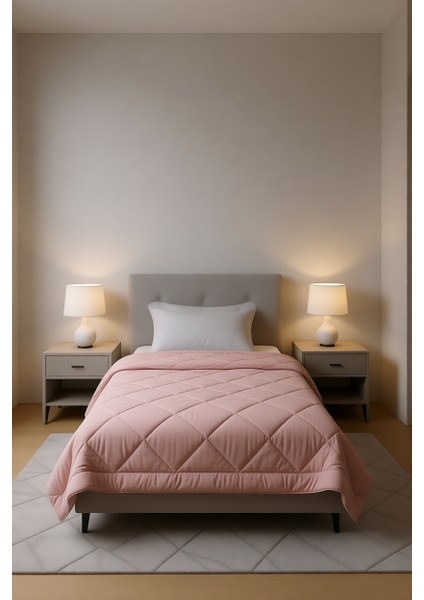 Polycotton Fırçalı Tek Kişilik Yorgan Fuşya - Gül Kurusu (155x215)