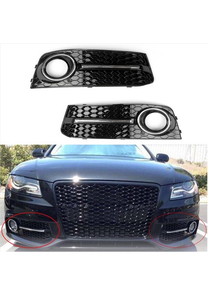 Audi A4 B8 2009 2012 2012 2012 2012 Için Araba Ön Tampon Sis Fiş Izgara Kapağı Petek Izgara Kapakları (Yurt Dışından) fiyatları