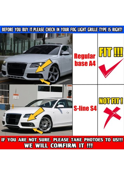 Audi A4 B8 2009 2012 2012 2012 2012 Için Araba Ön Tampon Sis Fiş Izgara Kapağı Petek Izgara Kapakları (Yurt Dışından) modelleri