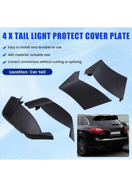 4pcs Araba Kuyruğu Işığı Koruma Kapak Plakası Porsche Cayenne 92A 2011-17 95863126100 95863126200 95863126500 95863126600 (Yurt Dışından) modelleri