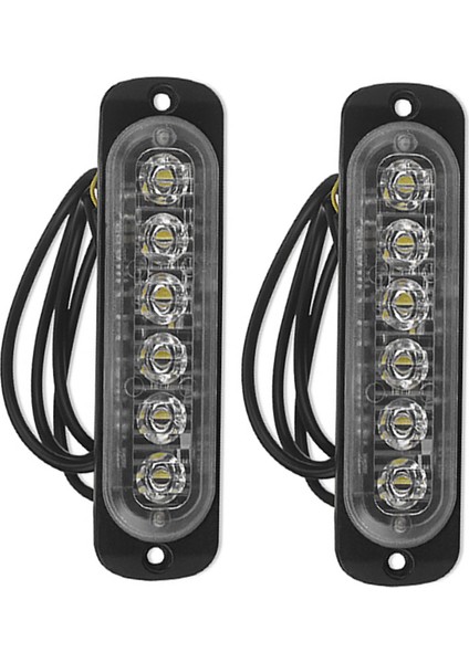 2x 12V-24V 6led Hafif Flaş Acil Araç Aracı Uyarı Beyaz ve Mavi ve Kırmızı Yanıştırmak (Yurt Dışından)