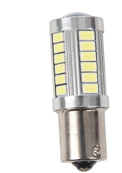 BA15S 12V Beyaz LED Sidelight Göstergesi Araba Ampul 1156 P21W Gümüş 33 LED (Yurt Dışından)