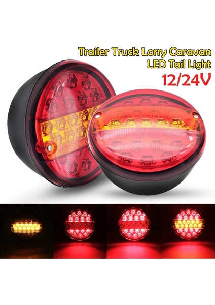 2pcs 12V 24V 20 LED Araba Römorku Kuyruk Evrensel Işıklar Kamyon Yuvarlak Arka Lamba Arka Fren Göstergesi Dönüş Sinyal Lambası (Yurt Dışından) fiyatları