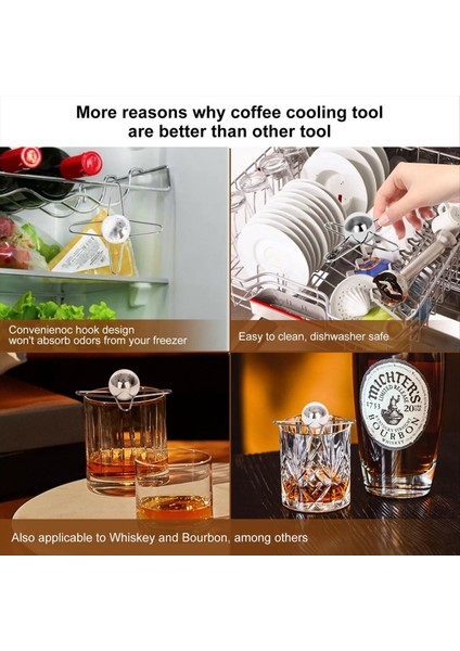 2 Adet Yeniden Kullanılabilir Buzlu Kahve Çelik Toplarıyla Espresso Kahve Soğutucu (Yurt Dışından) indirimleri