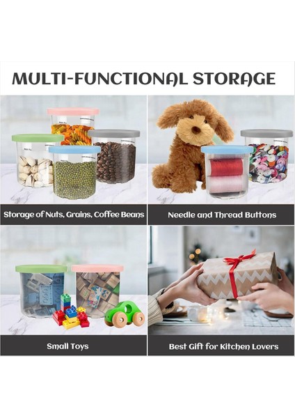 Ninja Creami Için Yedek Kürek Bıçağı + Bardaklar ve Kapaklar (Yurt Dışından)