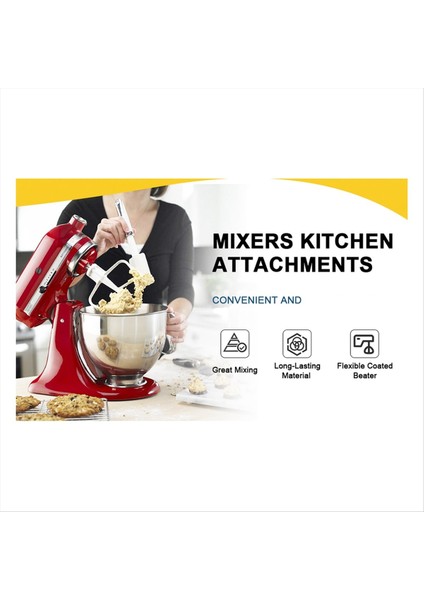 Kitchen Aid Mikser Aksesuarı Için K45B Kaplamalı Düz Çırpıcı (Yurt Dışından)