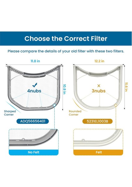 Lg Kurutma Makinesi Lint Filtresi Için 2 Paket Kurutma Makinesi Lint Filtresi Yedeği (Yurt Dışından) fırsatları