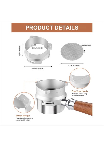 54 mm Kahve Dozaj Hunisi, Eller Serbest Alüminyum Dozaj Halkası ve Espresso (Yurt Dışından) fiyatları