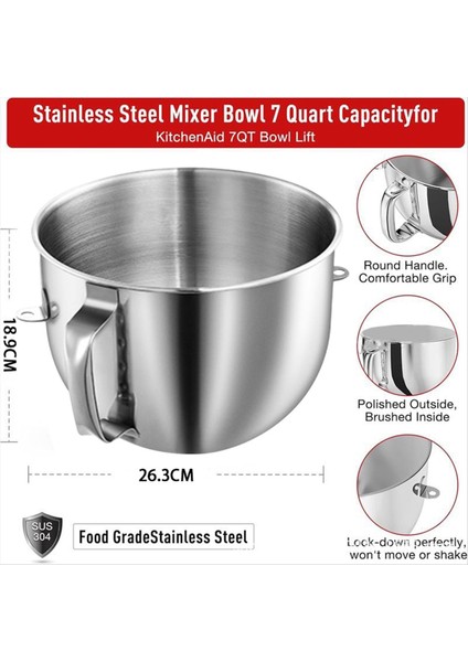 Kitchenaid Için 7qt Paslanmaz Çelik Mikser Kabı (Yurt Dışından) modelleri