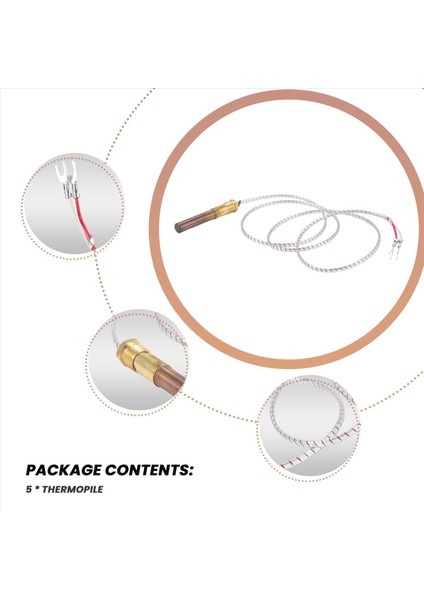 Gaz Şöminesi/su Isıtıcısı/gazlı Isıtıcı Için 5 Adet Termokupl Jeneratörü (Yurt Dışından) indirimleri