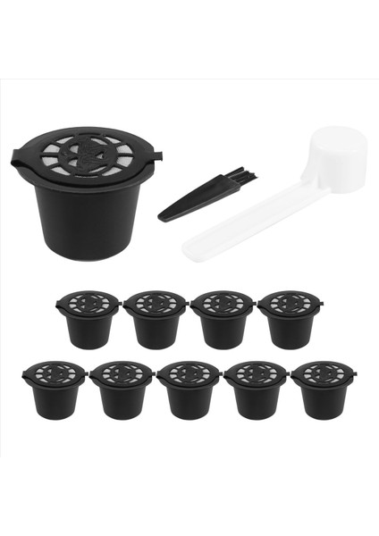 Nespresso Için 10 Adet Kaşık Fırçalı Kahve Kapsül Filtresi Siyah (Yurt Dışından)