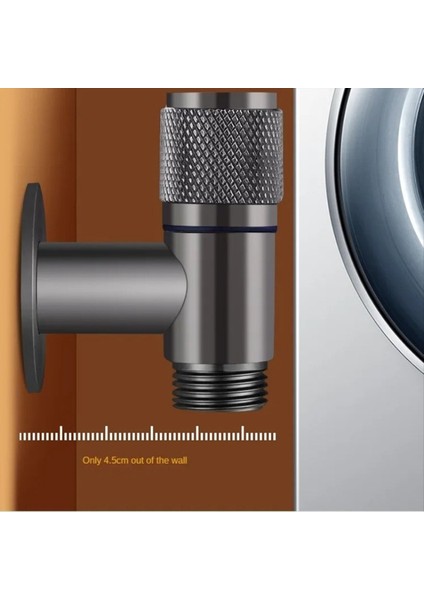 Üçlü Girişli Üçlü Kontrol Çamaşır Makinesi Musluğu Siyah Gri (Yurt Dışından) indirimleri