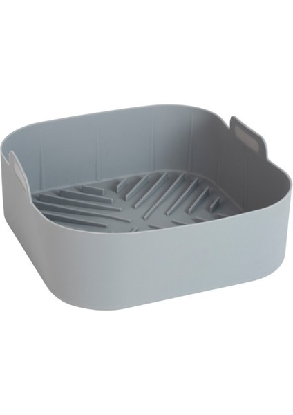 Yeniden Kullanılabilir Airfryer Silikon Sepet Fırın Tepsisi Gri (Yurt Dışından)