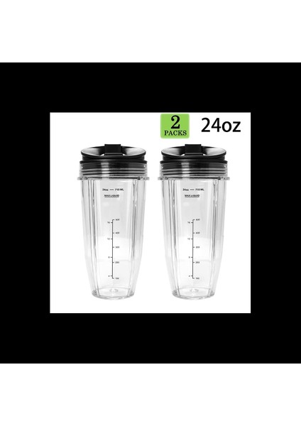 Nutri Ninja BL450/BL454 Için Kapaklı 2'li Yedek 24 Oz Bardak (Yurt Dışından) modelleri