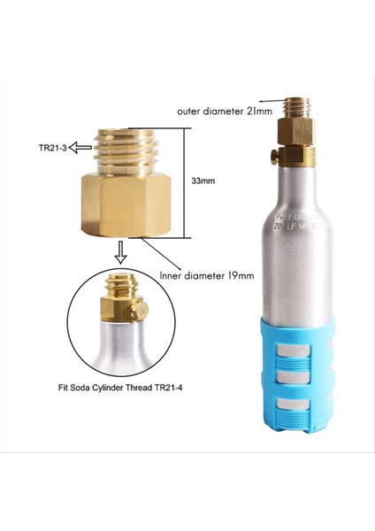 Soda Silindiri Adaptörü Quooker Küp Tankı Dişi TR21-4'TEN Erkek TR21-3'E (Yurt Dışından) fiyatları
