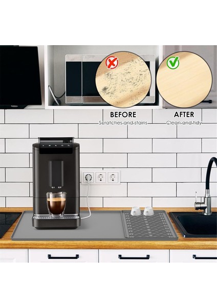 Çıkarılabilir Bulaşık Kurutma Matı ile Silikon Kahve Matı Kolay Temizlenebilir Gri (Yurt Dışından) indirimleri