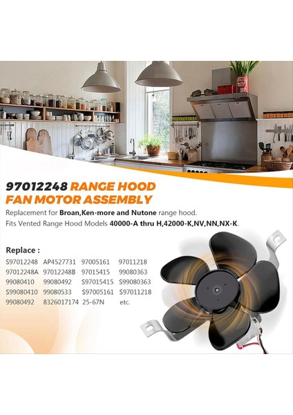 Blutoget Br.oan Nutone Için 97012248 S97012248 Davlumbaz Fan Motoru (Yurt Dışından) modelleri